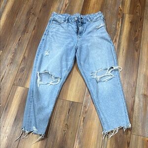American eagle distressed curvy mom Jean